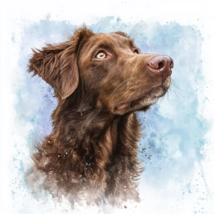 Panel welurowy Flat coat retriever brązowy malowany [6-8]