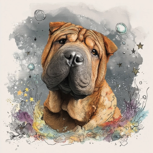 Panel wodoodporny Shar Pei jasny malowany [6-8]