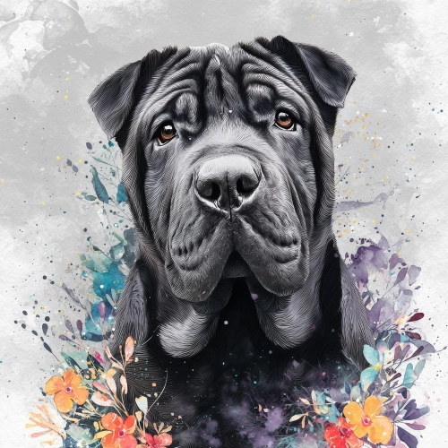 Panel wodoodporny Shar Pei ciemny malowany [6-8]