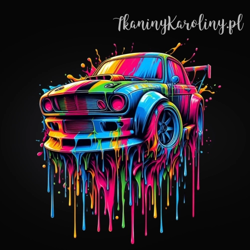 Panel wodoodporny, Kolorowe auto na czarnym tle
