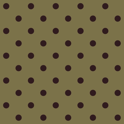Tkanina OXFORD wodoodporna Groszki 1,5 cm - brązowe na zielonym khaki [na zamówienie]