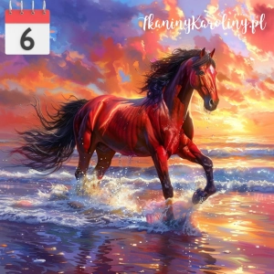Panel welurowy Koń ocean 2  (Rozmiar panelu: 50x50)
