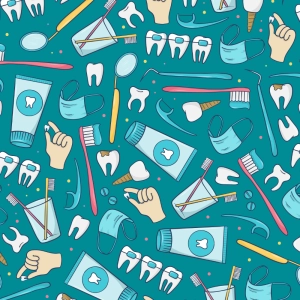 Tkanina OXFORD wodoodporna Apteczka - akcesoria dentystyczne [na zamówienie]