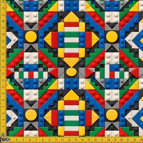 Tkanina OXFORD wodoodporna Klocki lego 3D