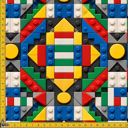 Tkanina OXFORD wodoodporna Klocki lego 3D