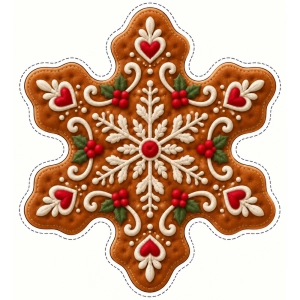 Panel welurowy Świąteczny Piernik Gwiazdka Śnieżynka - panel do wycięcia (druk na zamówienie)
