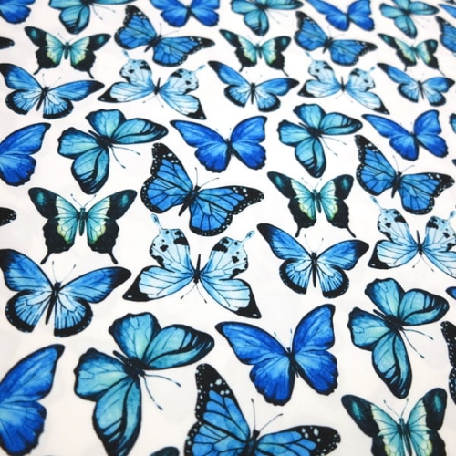TKANINA WODOODPORNA Motyle niebieskie [6-8]