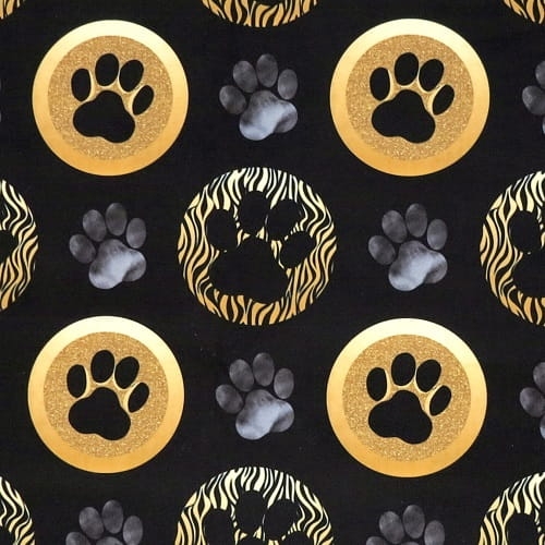 WELUR TAPICERSKI Psie łapy koła na czarnym [6-8]