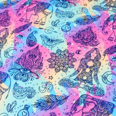 TKANINA WODOODPORNA Wzór indyjski fluo