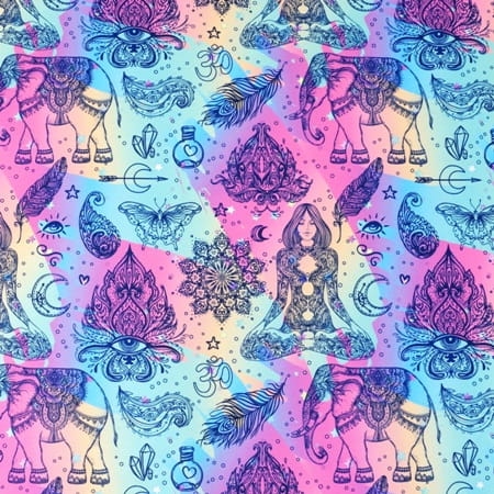 TKANINA WODOODPORNA Wzór indyjski fluo