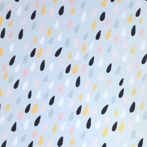 TKANINA WODOODPORNA OXFORD Krople na błękitnym [6-8]