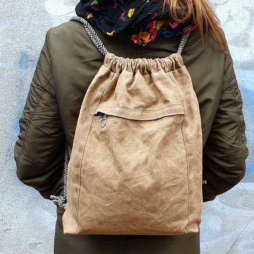 Wykrój - worko-plecak z ukrytą kieszenią